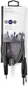 COTH23200GY15, Stereo audio kabl, 2x 6,35 mm muški, 3,5 mm muški, Niklovani, 1,50 m, Okrugli, sivi - Img 2