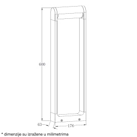 DAWN LED SVETILJKA 0230-600 STUBNA 12W 3000K IP65 CORTEN - Img 3