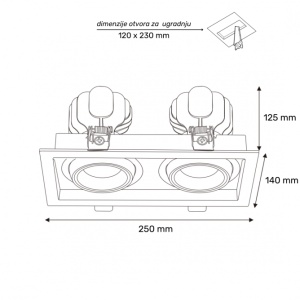 DAWN LED SVETILJKA DYF-02 50W 4000K BELA