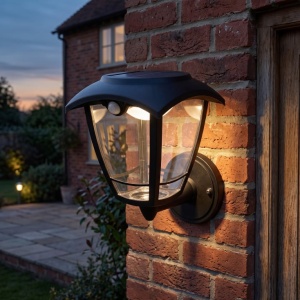 EUROLAMP solarna zidna lampa sa senzorom pokreta, 3W, 400lm, crna - Img 2