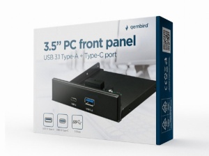 FDI3-U3C-01 Gembird interni 3.5 prednji PC panel USB 3.1 Type-A + Type-C port, crni - Img 2