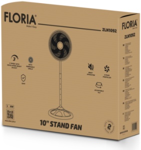 Floria Ventilator sa postoljem, prečnik 25.5 cm, 50 W, crne boje - ZLN1092 - Img 3