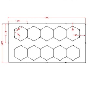 Hexagon Led tube 10 heads 6500K 632W lights tube:1200mm 12pcs+ 440mm 52pcs 100-110LM/W - Img 2