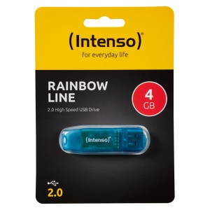 (Intenso) USB Flash drive 4GB Hi-Speed USB 2.0, Rainbow Line, PLAVI - USB2.0-4GB/Rainbow - Img 1