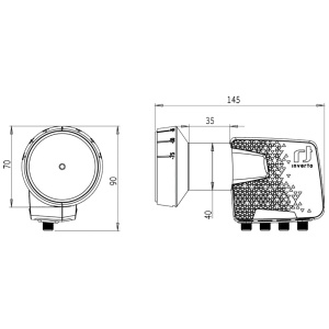 Inverto LNB Quad, šum 0,3dB, Home Pro, DVB-S2 ( HD - UHD ) - IDLH-QDL410-HMPRO-OPN - Img 2