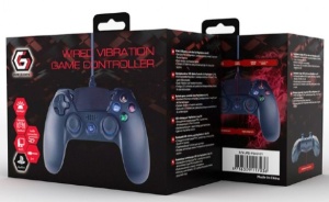 JPD-PS4U-01 Gembird USB 2.0 analog vibration gamepad, PlayStation 4 / PC, 3m black - Img 3