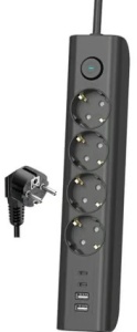 Kabl Elco 13404 5 mesta/2m/2xUSB/2xUSB-C/prekidač/prenaponska zaštita