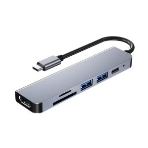 Kettz KT-601G Tip C HUB 61 4K HDMI USB x 2 SDTF PD 87W