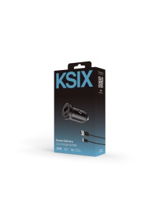KSIX BXCRC20W SET AUTO PUNJAČ 20W USB-A+USB-C + KABL USB NA TIP C, Dužina 1M - Img 2