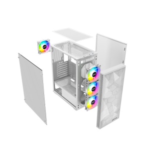 Kuciste Raidmax Talos window/White, 4x 120mm FRGB/650W/RT650RGBW - Img 2
