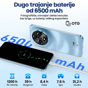 Lagenio A12 Pro pearl white 4G/Octa-Core/6.9" HD+/120Hz/8GB+256GB/50MP/8MP/6500mAh/Android15 - Img 3