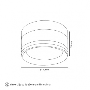 LED PLAFONJERA BL140CW 9W CCT CRNA IP65 - Img 2