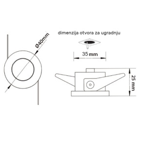 LED ROZETNA L1030-3 OKRUGLA 3W 4000K CRNA