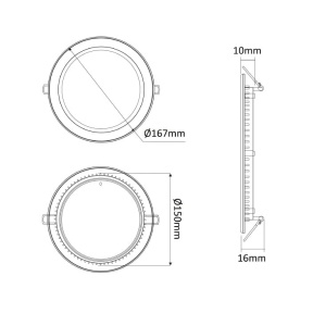 LED ugradna panel lampa 12W hladno bela - Img 2