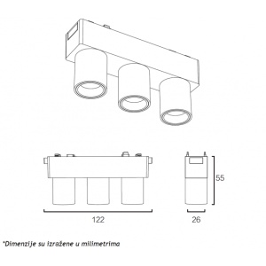 MAGNETIC SLIM SVETILJKA LED26-3TY 6W 3000K 24° 48V DC CRNA