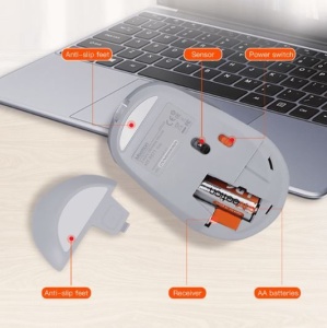 MEETION R571WH BEŽIČNI SILENT Miš, 2.4GHZ, BELO-SIVI - Img 2