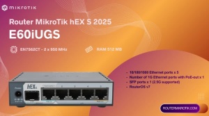 MikroTik Ruter E60iUGS hEX S, 5 x GB LAN/1 x WAN/2.5GbE SFP + USB3.