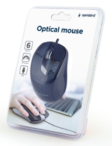 MUS-6B-01 Gembird Opticki mis 400-1600Dpi black, 110mm USB - Img 2