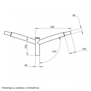 NOSAC ZA SVETILJKE STUBNI 2X50 SIVI RAL 7016 - Img 2