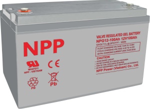 NPP NPG12V-100Ah, GEL BATTERY, C20=100AH, T16, 330x171x214x220, 27,3KG, Light grey - Img 2
