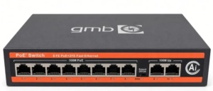 POE-FS1010P GMB Switch,IEEE802.3af/at, 8 PoE 10/100M, 2 UP-link 100/100M, 52V 120W,30W/PoE,VLAN 250m