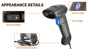 POS-BS3208 GMB 2d Hi Performance CMOS barcode scanne, barkod skener, wired USB - Img 2