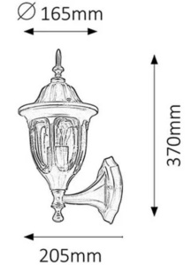 Rabalux 8342 MILANO Spoljna zidna lampa, E27, 1x MAX 60W, IP43 - Img 1