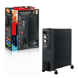 RAF R.1338B ULJNI RADIJATOR SA VENTILATOROM 13 REBARA CRNI 2900W - Img 2