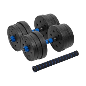 REBEL ACTIVE Bitumenski podesivi tegovi bučice sa spojnicom set 2x10kg RBA-2300