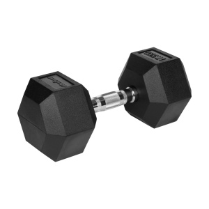 REBEL ACTIVE Gumirana HEX liveno-gvozdena bučica, 17,5 kg, model RBA-2325-17.5