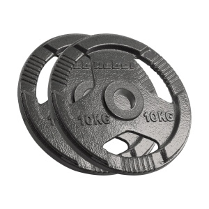 REBEL ACTIVE Liveni gvozdeni olimpijski tegovi sa rukohvatima set 2x10kg / 51mm RBA-2143-10
