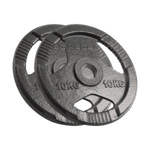 REBEL ACTIVE Liveni gvozdeni olimpijski tegovi sa rukohvatima set 2x10kg / 51mm RBA-2143-10