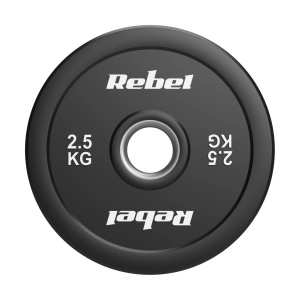 REBEL ACTIVE Olimpijski tegovi BUMPER gumirani 2x2.5kg za šipku 51mm RBA-2144-02.5 - Img 3