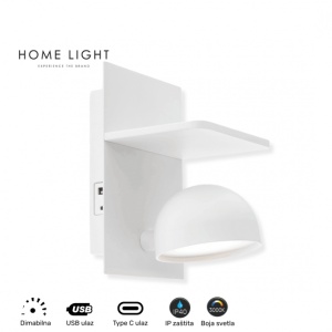 SOLEA 57 ZIDNA LAMPA 7W 3000K BELA DIM - Img 2