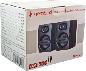 SPK-B23 * Gembird Stereo zvucnici black Wood, 2.5 inch, 6W RMS (2x3W) USB pwr, volume control, 3,5mm - Img 2