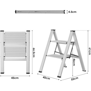 SuperStep Kućne Aluminijumske Merdevine 2 SLIM - Img 3