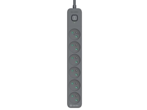 TRACER Produzni kabl 1.8m 6 uticnica sa prenaponskom zastitom i prekidacem grafit TRALIS47025