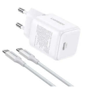 UGREEN X513 GaN Brzi punjač 30W + Tip C kabl beli