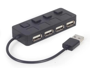 UHB-U2P4-05 Gembird USB 2.0 4-port hub + prekidaci, black - Img 2