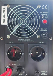 UPS-PSW-2000VA GMB LONG, cist sinusni pretvarac sa produzenom autonomijom 1400W-220V/24V