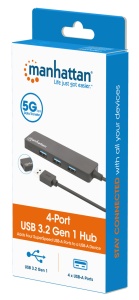 USB HUB 4port Manhattan 164900 3.2 G1/5Gbps/Crni - Img 2