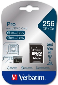 Verbatim MicroSD PRO U3 256GB (47045)