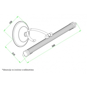 VESTA 499 ZIDNA LAMPA LED 8W 3000K BRONZA