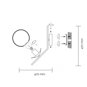VESTA 575 ZIDNA LAMPA 1*E27 MESING - Img 2