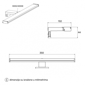 VESTA 691 ZIDNA LAMPA 6W 3000/4000K HROM - Img 2