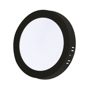 XLED 24W 4000K black Nadgradni okrugli LED panel plasticni,2640Lm,φ290*31mm,Ra80,IP20 crn