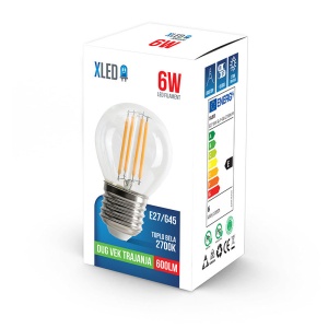 Xled E27 6W SL-F-G6-2700K-M Filament Sijalica 2700K,G45,600Lm,Toplo Bela - Img 1