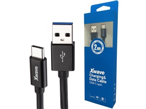 Xwave Kabl USB Tip-C 3.0 muški na Tip-C 3.1 muški 2M,PVC crni - Img 1