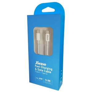 Xwave Kabl USB Tip-C muški na Tip-C muški 1M 5A 5Gbps,65W punjenje,bakar,beli - Img 3