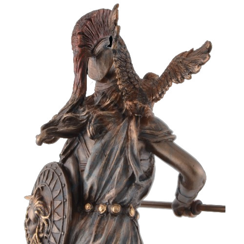 Statueta rasina si bronz, mitologia greaca, Zeita Atena 21cm